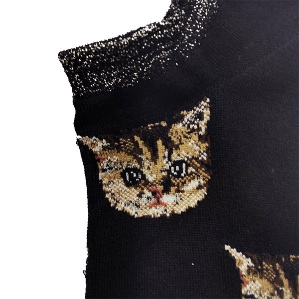 【レディース】ヌネットフェイス総柄 アンクル丈ソックス(7色展開)