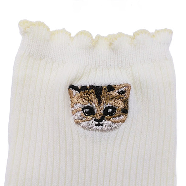 【レディース】ヌネット刺繍 ロークルー丈