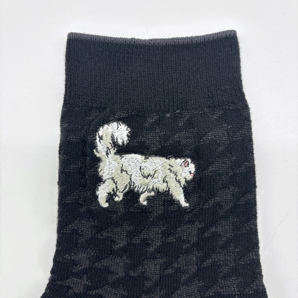 【レディース】千鳥柄ジプシー刺繍レディースソックス
