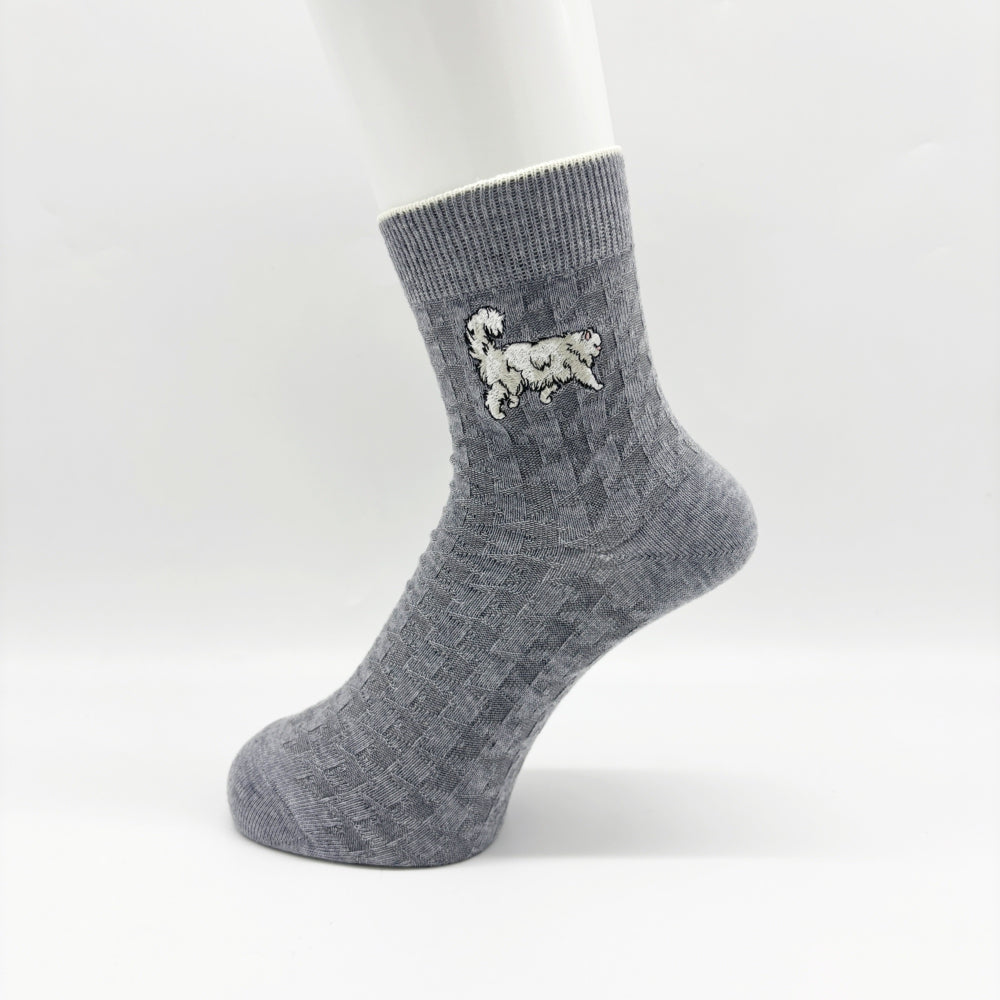 【レディース】千鳥柄ジプシー刺繍レディースソックス
