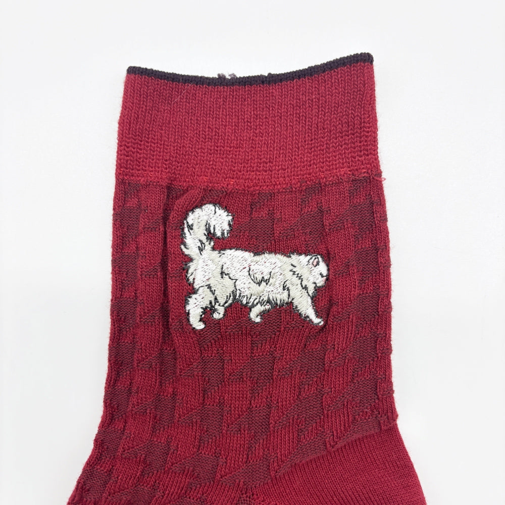 【レディース】千鳥柄ジプシー刺繍レディースソックス