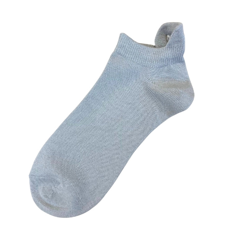 【メンズ】ヌネットかかと刺繍柄 ショートソックス(グレー)