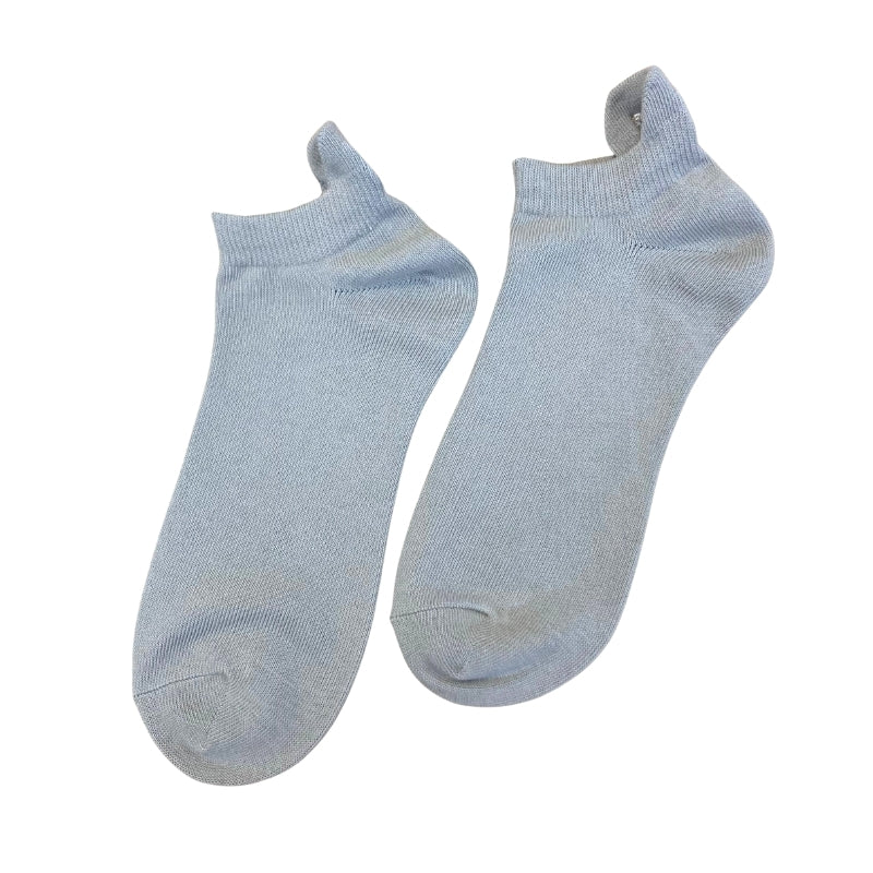 【メンズ】ヌネットかかと刺繍柄 ショートソックス(グレー)