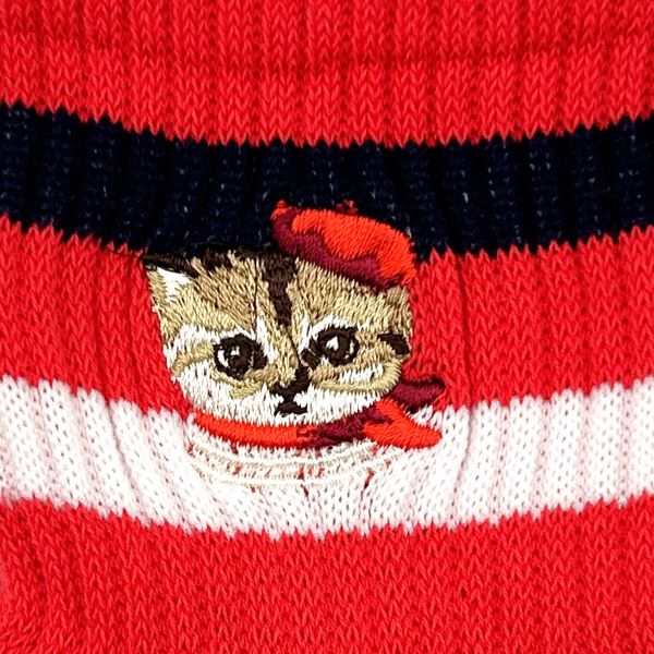 【メンズ】パリヌネットワンポイント刺繍 (レッド)
