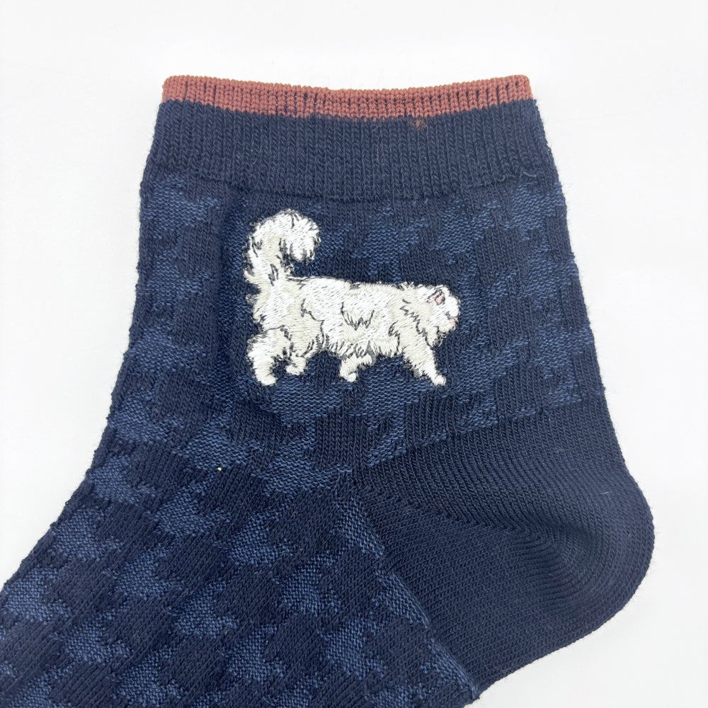 【メンズ】千鳥柄ジプシー刺繍 メンズソックス