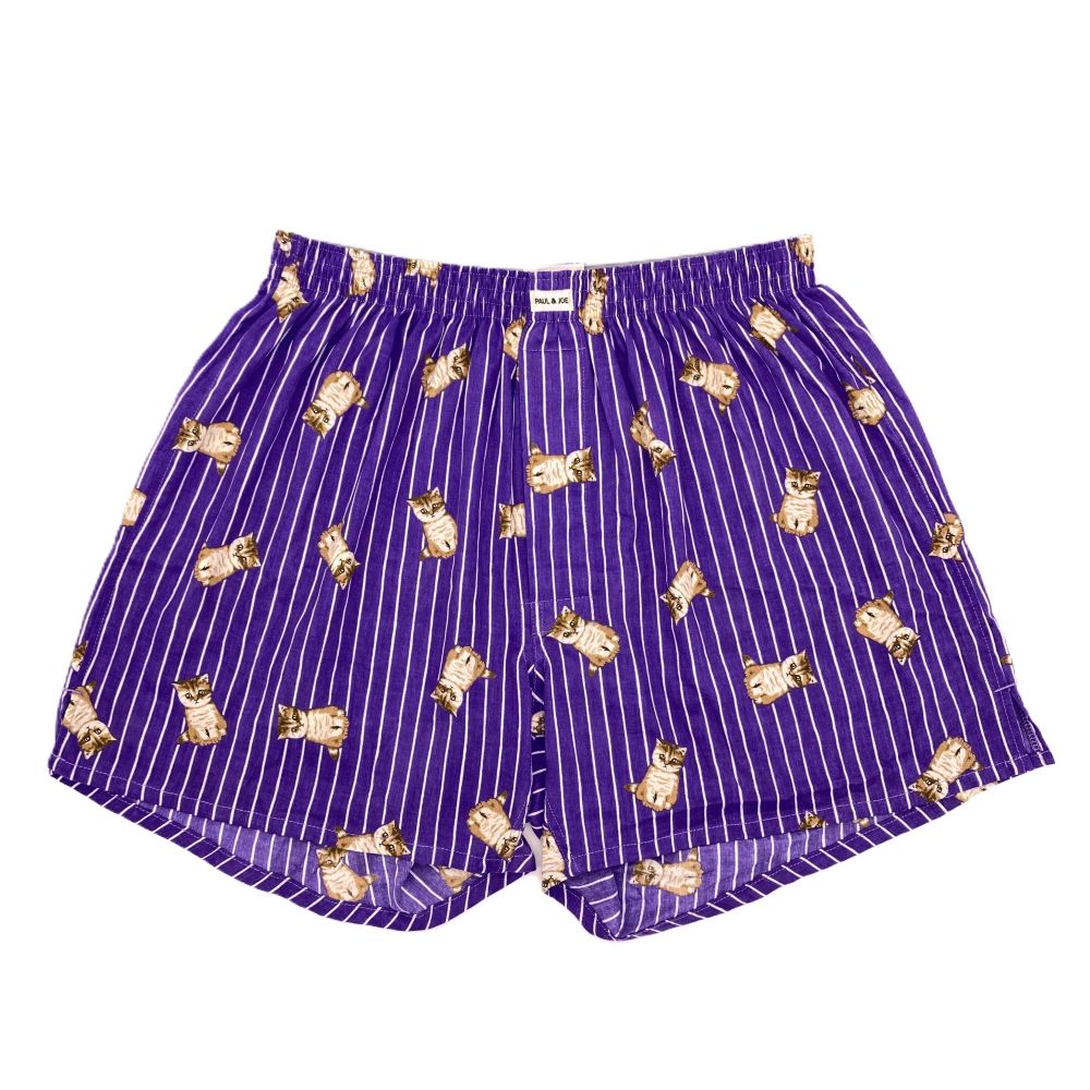 ピケ楊柳ストライプお座りヌネット柄(ラベンダー)