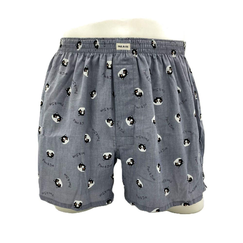 ピケ楊柳黒白ハチワレ猫柄PT(Mグレー)