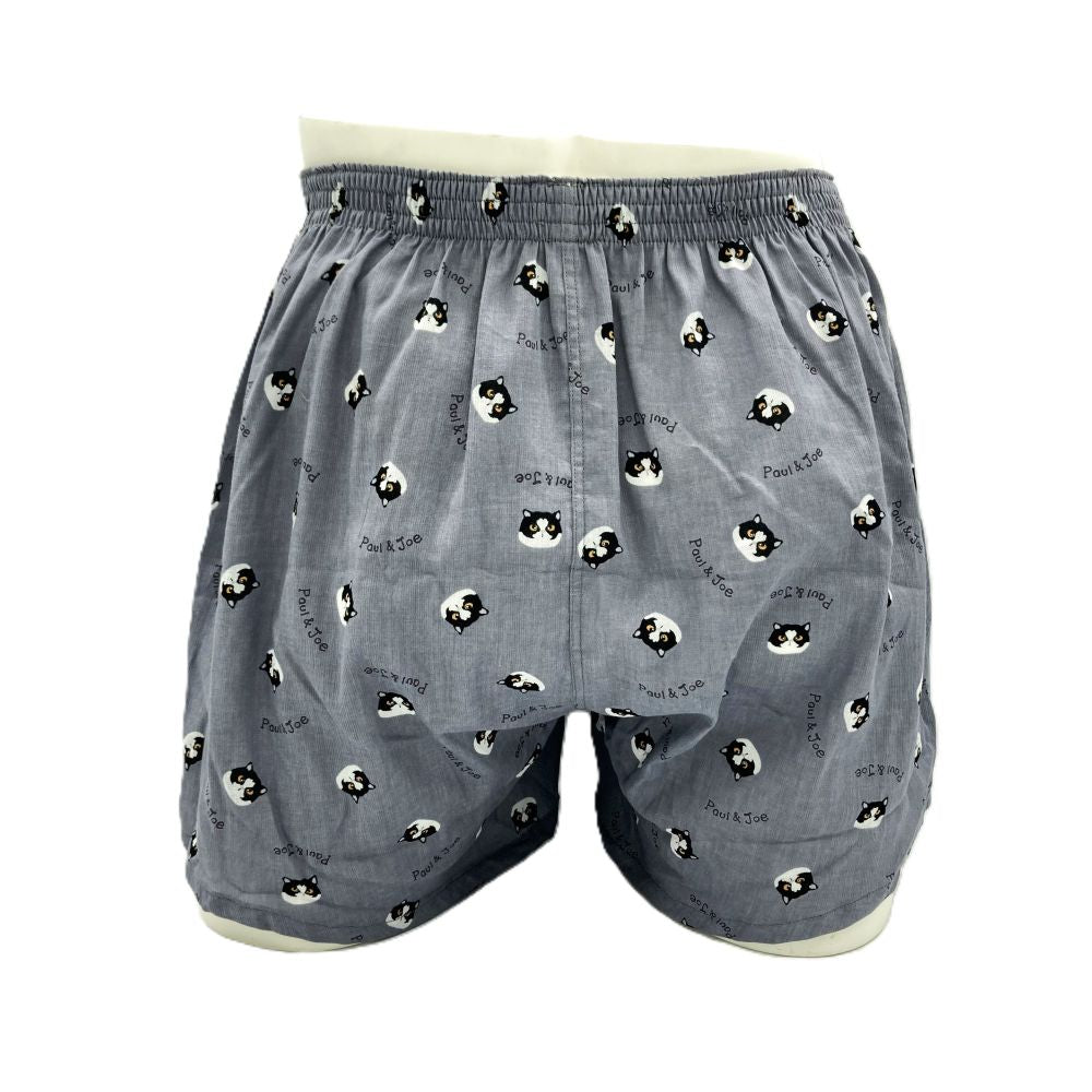 ピケ楊柳黒白ハチワレ猫柄PT(Mグレー)