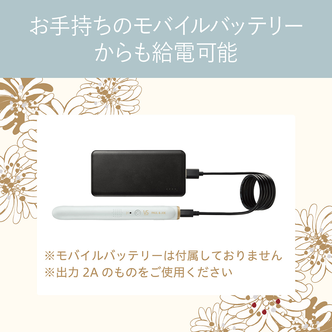 モバイルストレートアイロン(給電式)ブルー