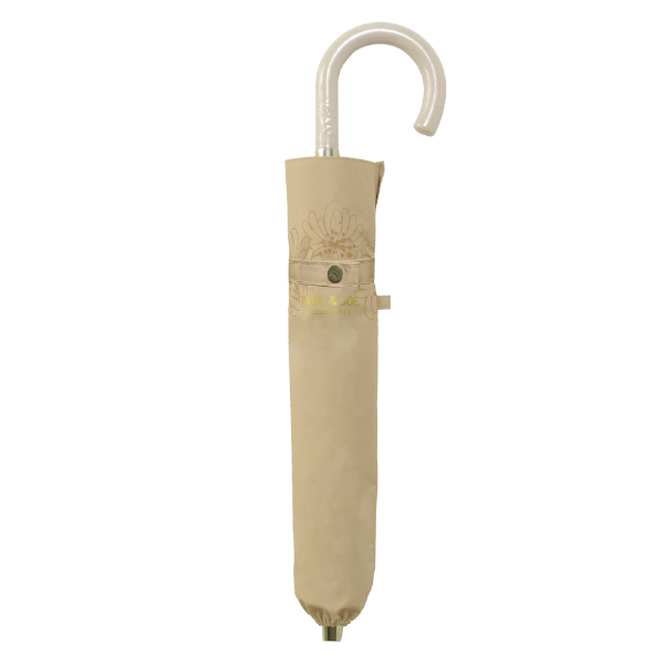 日傘(晴雨兼用) 曲り手折りたたみクリザンテーム コスメカラー ベージュ