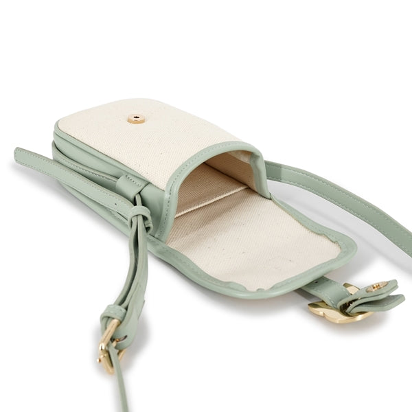 キャンバスコンビ スリムポシェット ミント