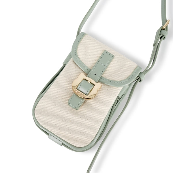 キャンバスコンビ スリムポシェット ミント