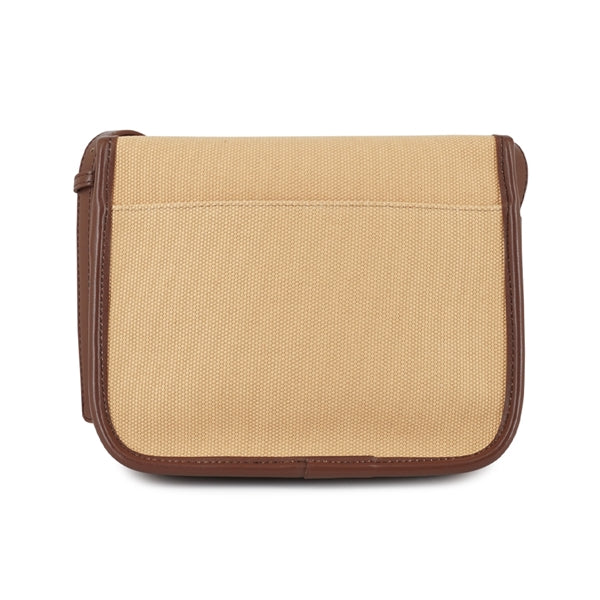 キャンバスコンビ ショルダーバッグ ブラウン