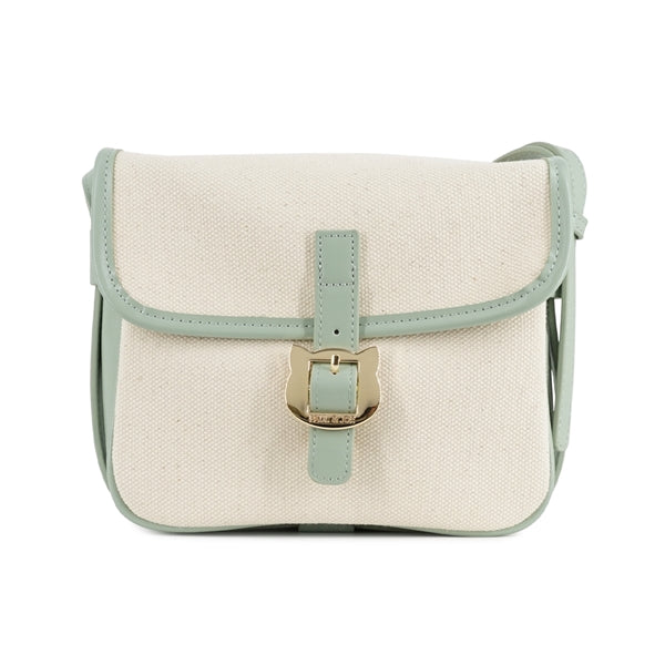キャンバスコンビ ショルダーバッグ ミント