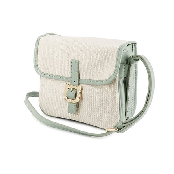 キャンバスコンビ ショルダーバッグ ミント