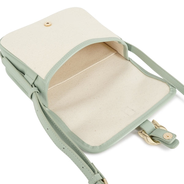 キャンバスコンビ ショルダーバッグ ミント