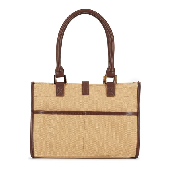 キャンバスコンビ トートバッグ ブラウン