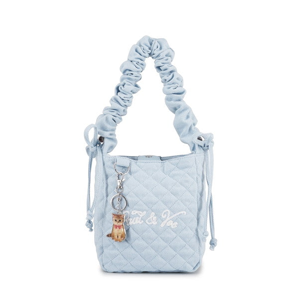 LOGO QUILTING ショルダーバッグ(ブルー)