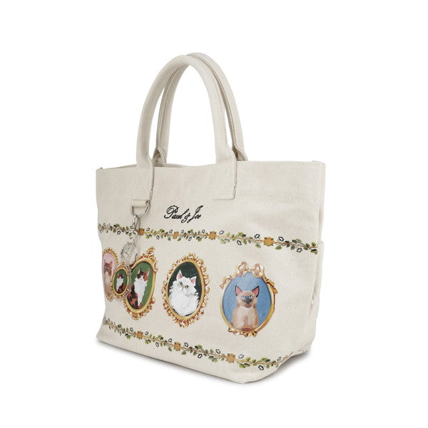 キャンバスメダイユ ミニトート(アイボリー)