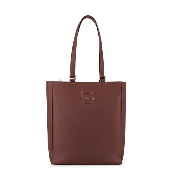 BIG CAT METAL 縦型トートバッグ ブラウン