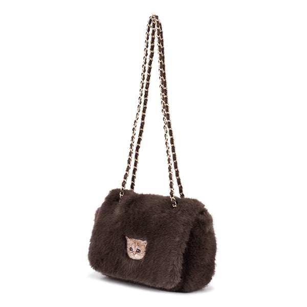 FUR NOUNETTE ミニショルダーバッグ ブラウン