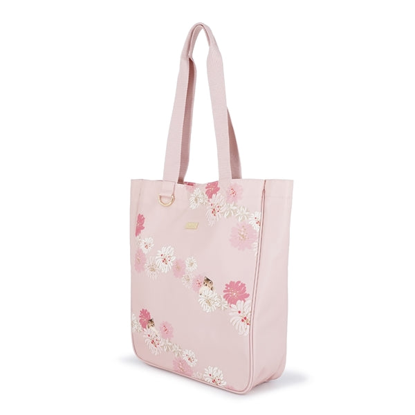 クリザンテーム&ヌネット 縦長トートバッグ (ピンク)