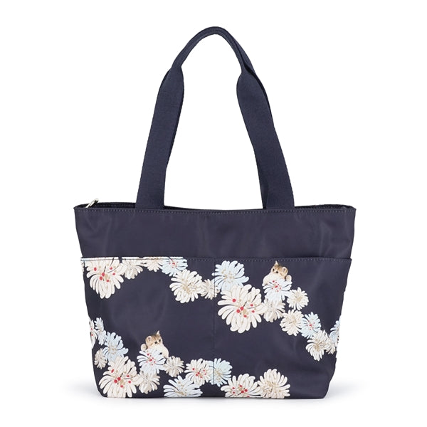 クリザンテーム&ヌネットトートバッグ (ネイビー)