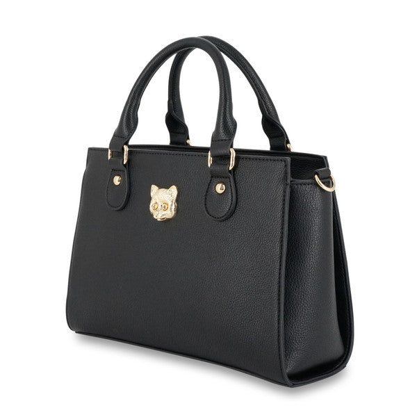 3D CAT FACE ハンドバッグ (ブラック)