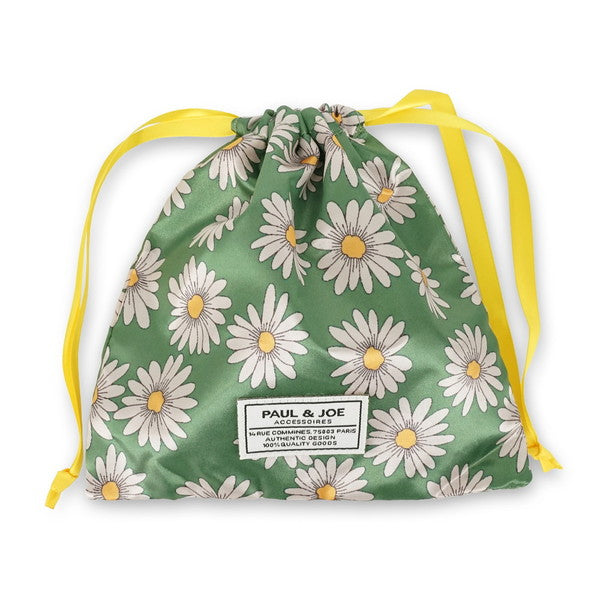 巾着付きビーズバッグ (グリーン)