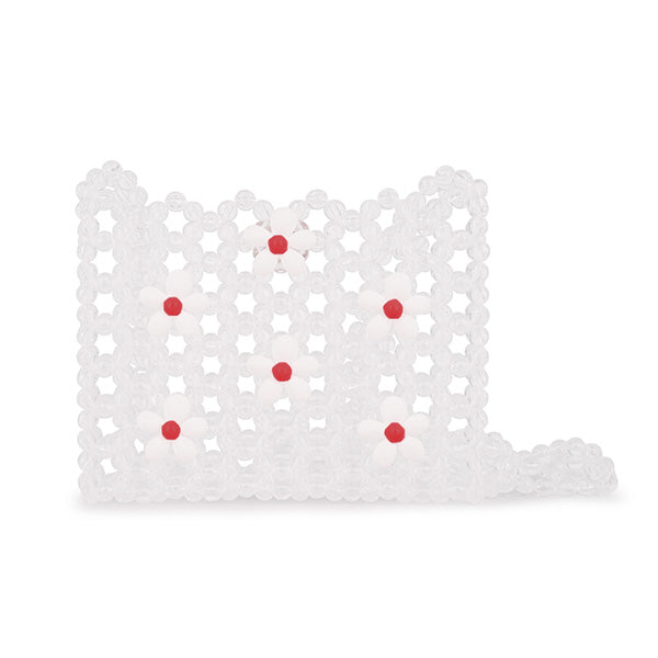 巾着付きビーズバッグ (レッド)