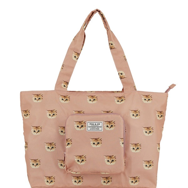 ヌネット総柄 折りたたみトート ダスティーピンク