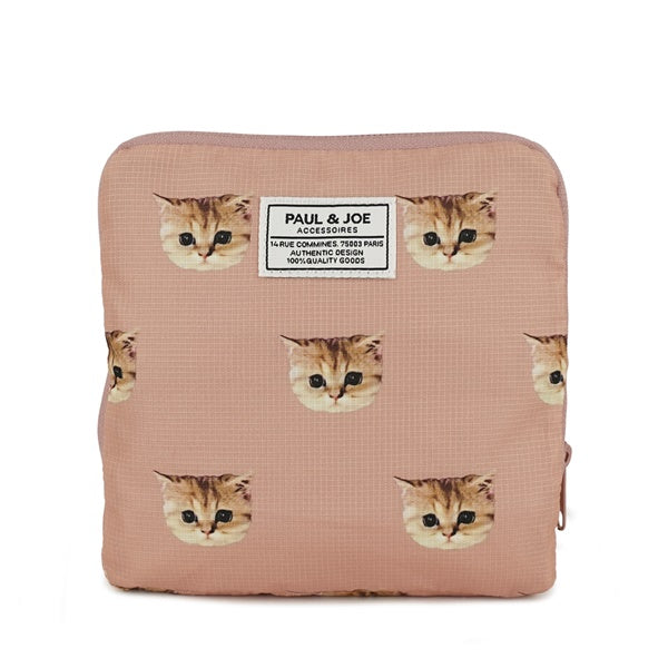 ヌネット総柄 折りたたみトート ダスティーピンク