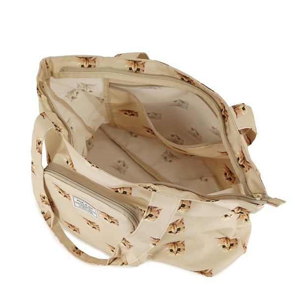 ヌネット総柄 折りたたみトート ベージュ