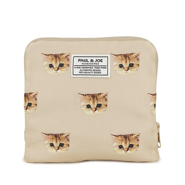 ヌネット総柄 折りたたみトート ベージュ