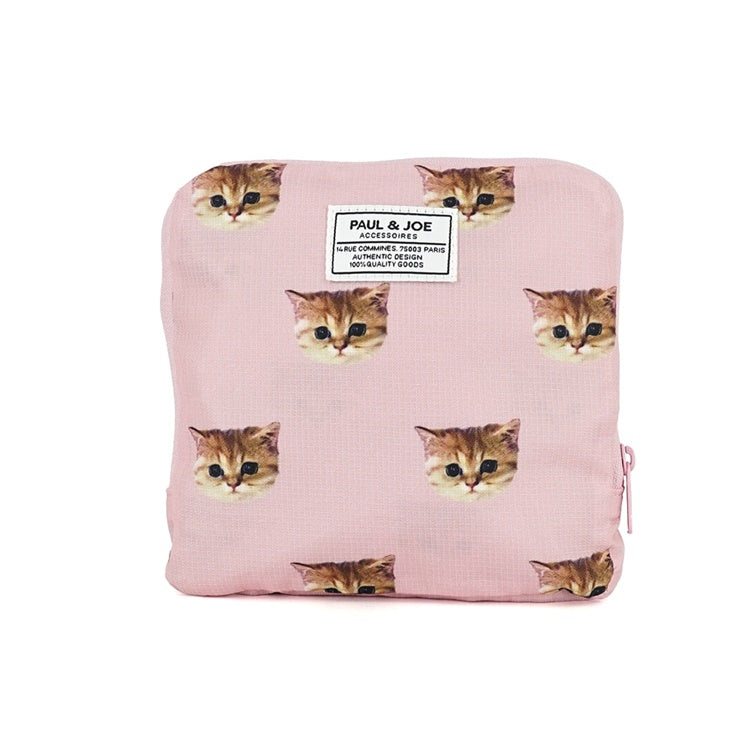 ヌネット総柄 折りたたみトートバッグ(ピンク)