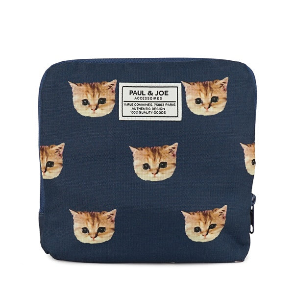 ヌネット総柄 折りたたみトート ネイビー