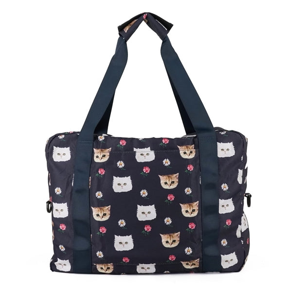 折りたたみボストンバッグ ジプシー&ヌネット総柄(ネイビー)