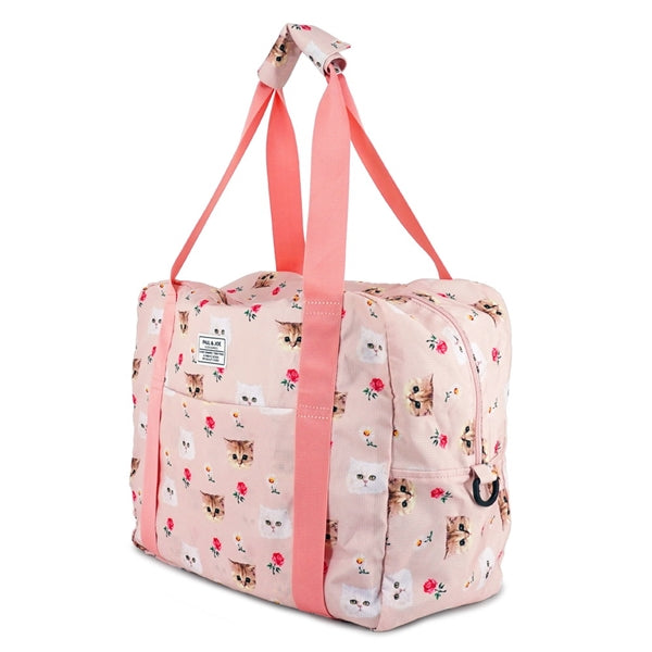 折りたたみボストンバッグ ジプシー&ヌネット総柄(ピンク)