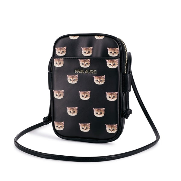 ヌネット合皮総柄 ミニポシェット(ブラック)