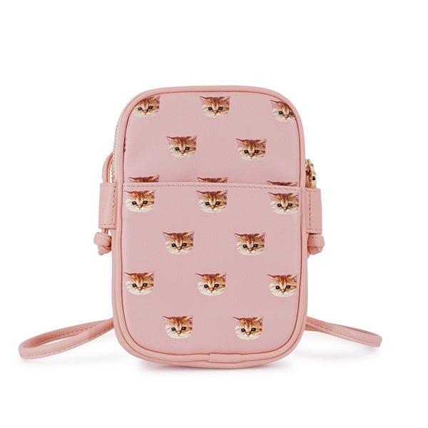 ヌネット合皮総柄 ミニポシェット(ピンク)