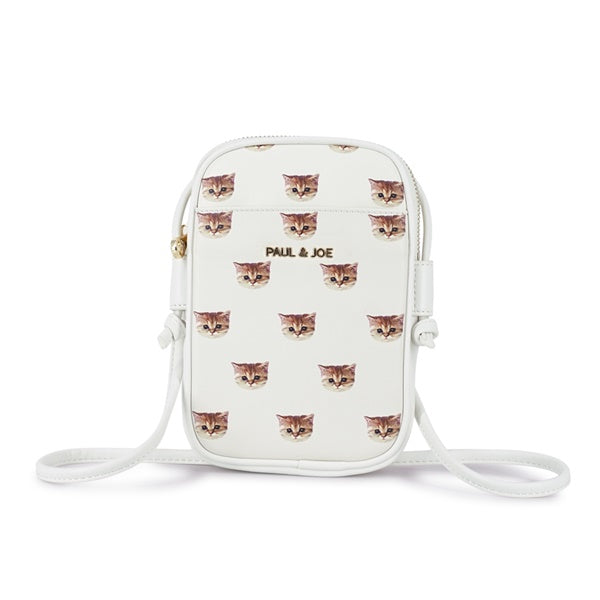 ヌネット合皮総柄 ミニポシェット(アイボリー)