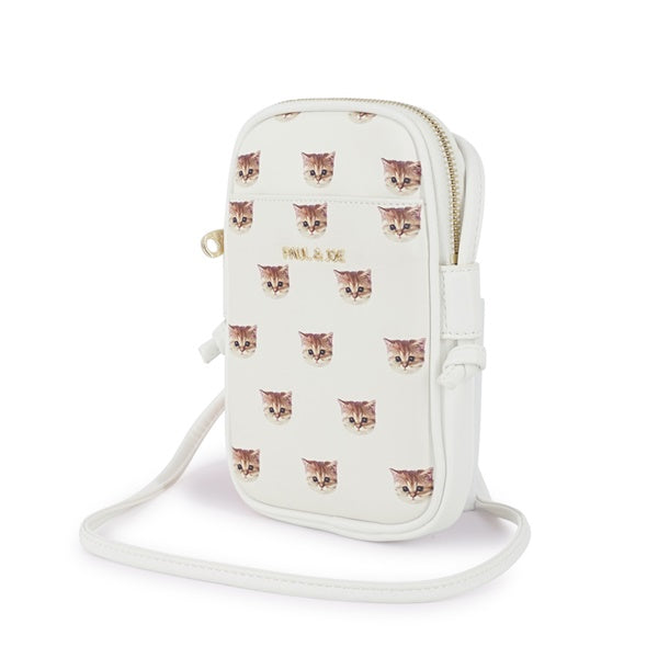 ヌネット合皮総柄 ミニポシェット(アイボリー)