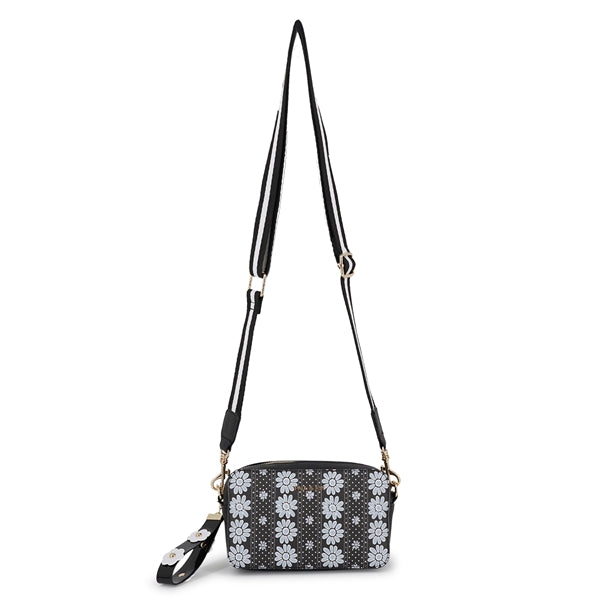 フラワープリント ミニショルダー ブラック