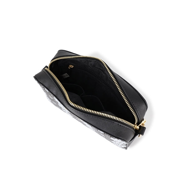 フラワープリント ミニショルダー ブラック