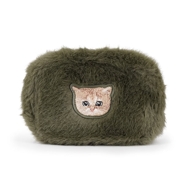FUR NOUNETTE スクエアポーチ グリーン