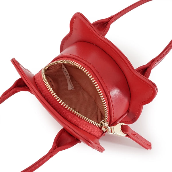 SMALL BAG CHARM ねこ型バッグチャーム レッド