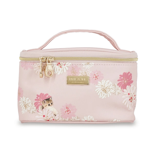 クリザンテーム&ヌネット 持ち手付きポーチ (ピンク)