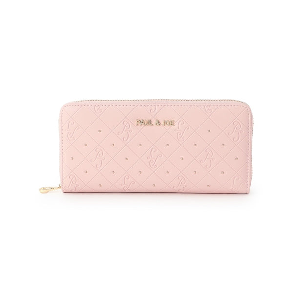 エンボス ラウンド束入れ ピンク