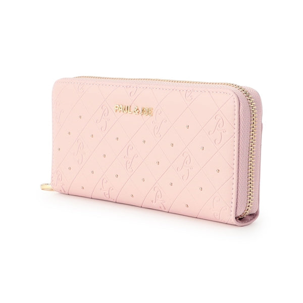 エンボス ラウンド束入れ ピンク