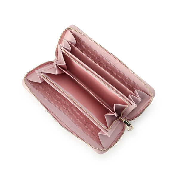 エンボス ラウンド束入れ ピンク